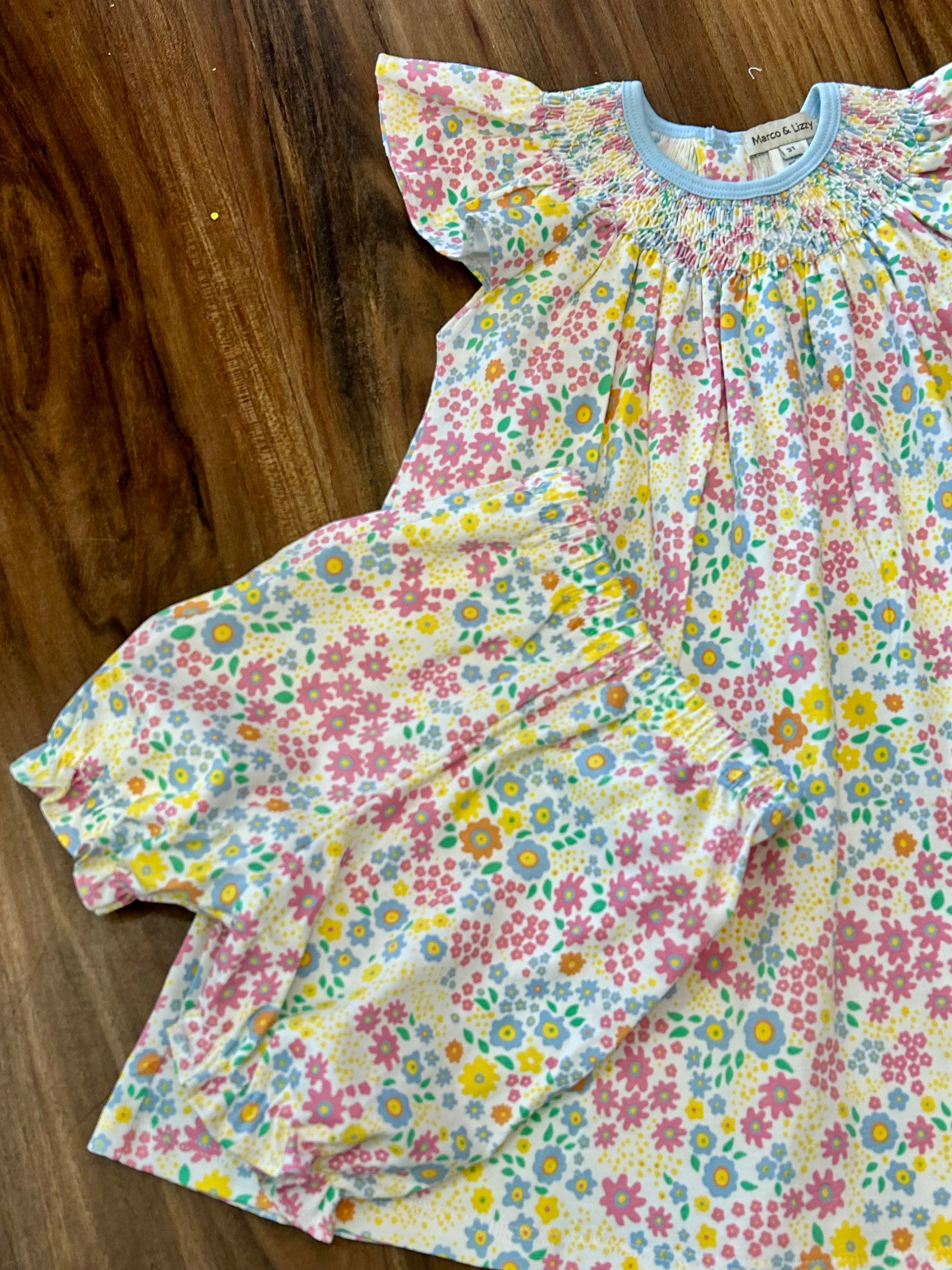 Allison Smocked Floral Bishop