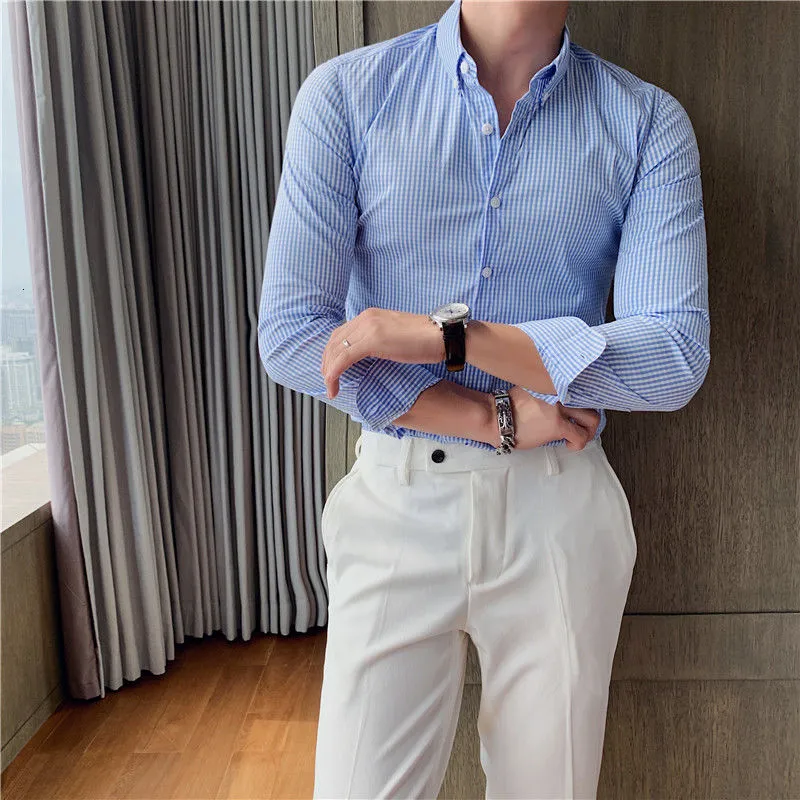 Casual Turn-Down Collar Plaid Shirts