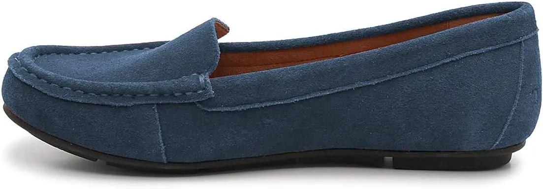 FSJ Women Comfy Closed Round Toe Moccasins Slip on Flat Slipper Soft Sole Loafer Daily Walking Shoes