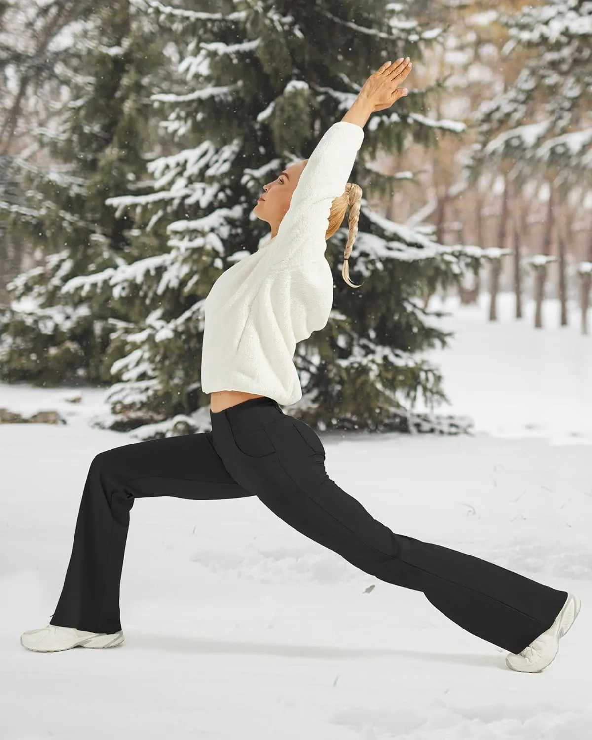 G4Free Fleece Lined Leggings Women Yoga Dress Pants with 4 Pockets Stretchy Work Pants Business Casual 29"/31"/33"