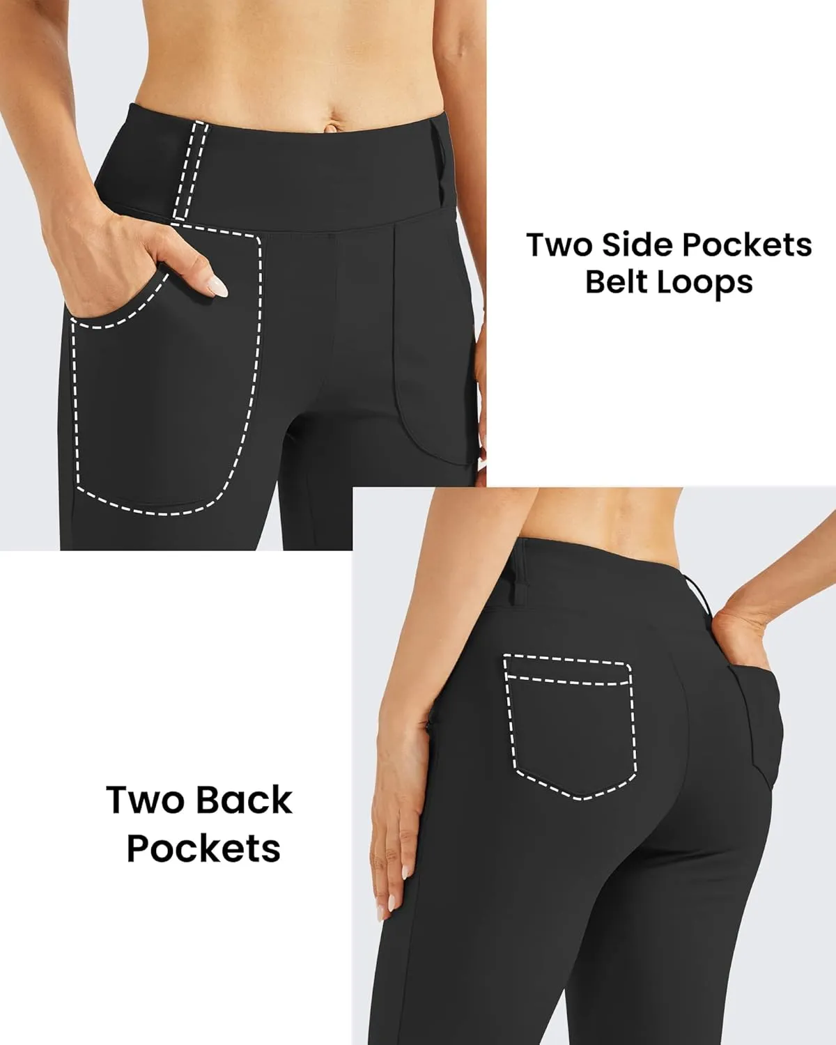 G4Free Fleece Lined Leggings Women Yoga Dress Pants with 4 Pockets Stretchy Work Pants Business Casual 29"/31"/33"