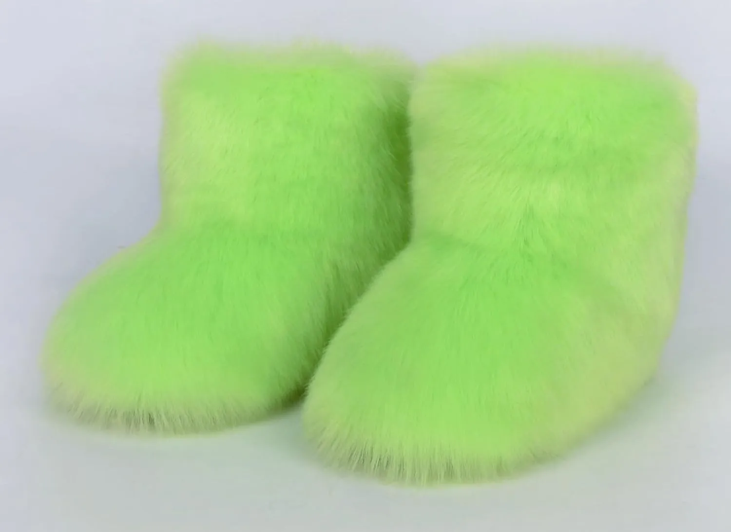 Girls Fluffy Furry Snow Boots Faux Fur Winter Warm Outdoor Boots