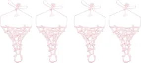 Jefferies Socks Girls Womens Beach Wedding Barefoot Sandals Crochet Cotton 2 Pair Pack