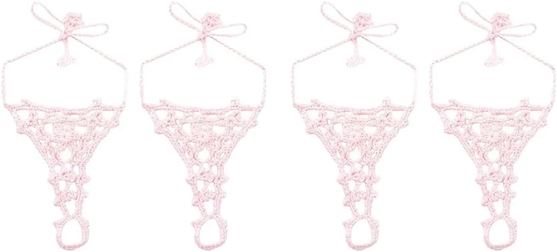 Jefferies Socks Girls Womens Beach Wedding Barefoot Sandals Crochet Cotton 2 Pair Pack