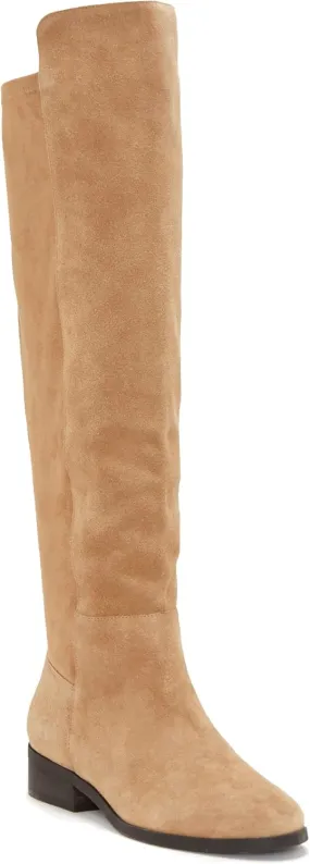 Juliet Holy Womens Knee High Boots Round Toe Chunky Block Heels Suede Fashion Winter Booties