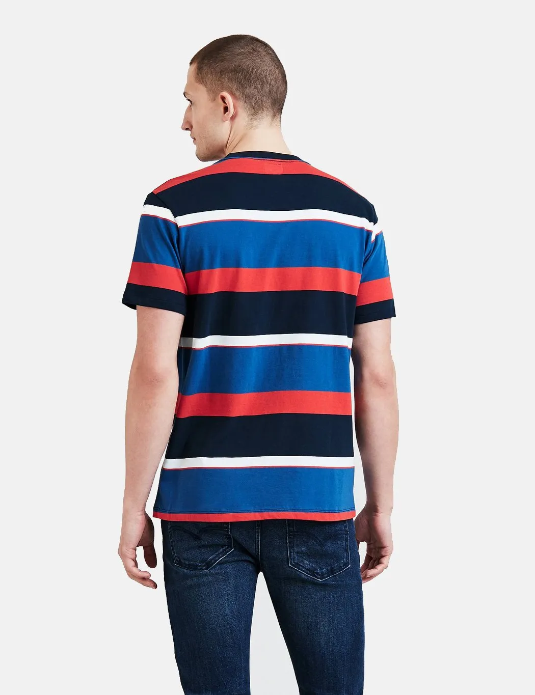 Levis Set-In Sunset Pocket T-shirt (Stripe) - Rugby Dress Blues / Galaxy Blue