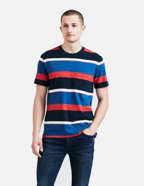 Levis Set-In Sunset Pocket T-shirt (Stripe) - Rugby Dress Blues / Galaxy Blue
