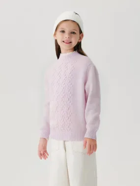 MARC & JANIE Girls Loose Wool Knit 3D Twisted Flower Sweaters 241806