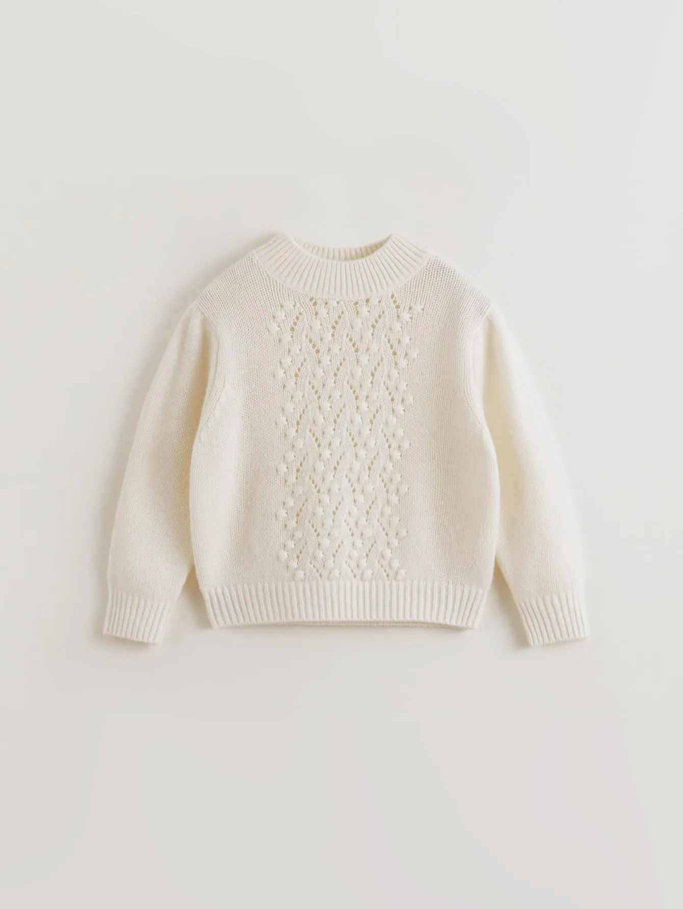 MARC & JANIE Girls Loose Wool Knit 3D Twisted Flower Sweaters 241806