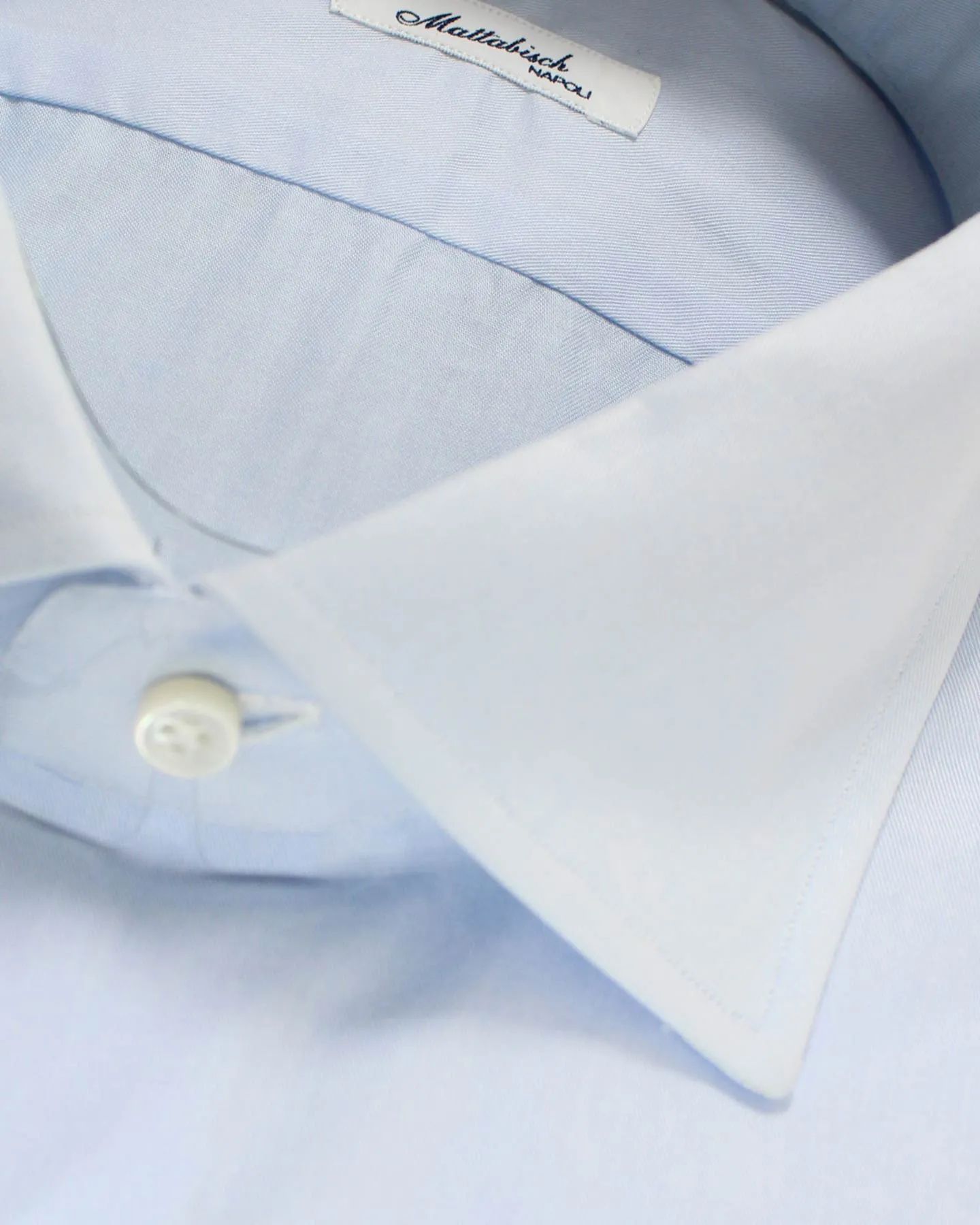 Mattabisch Dress Shirt Solid Blue - Sartorial 42 - 16 1/2