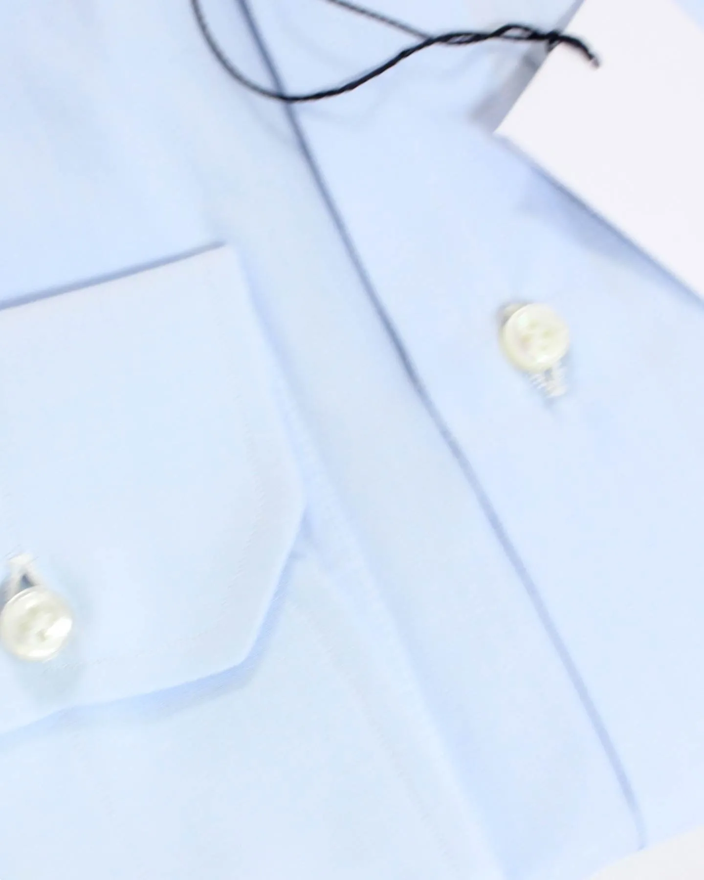 Mattabisch Dress Shirt Solid Blue - Sartorial 42 - 16 1/2