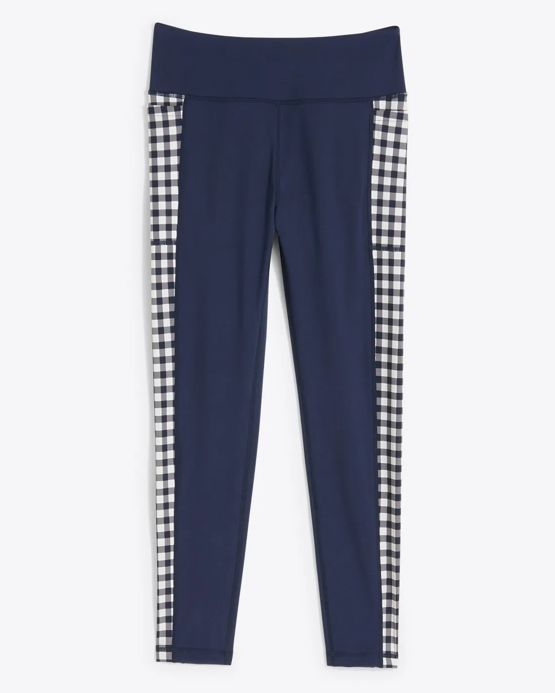 Panel Leggings in Navy Gingham