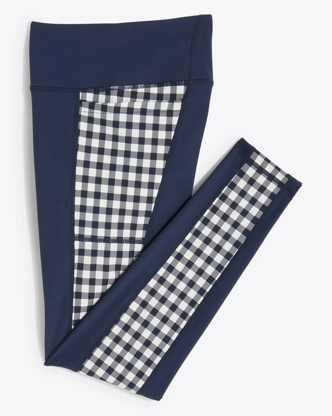 Panel Leggings in Navy Gingham
