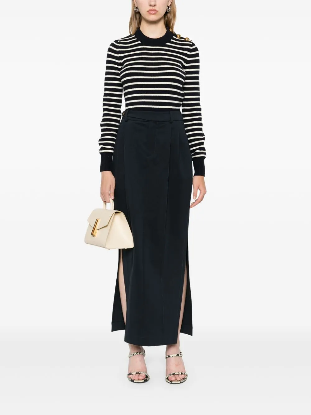 pleat-detailing pencil skirt