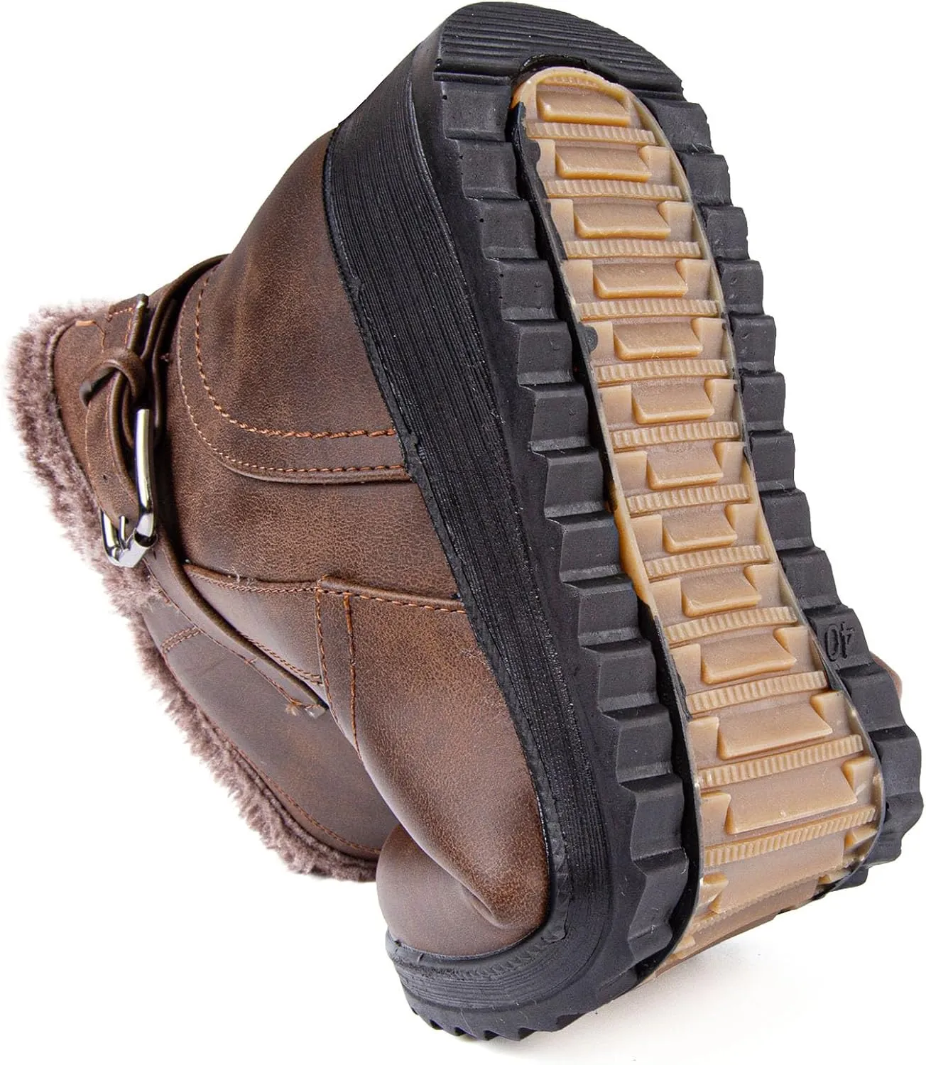 Womens Winter Snow Boots With Leather Comfortable Warm Fur Lining Zipper Ankle Booties Outdoor Platform Waterproof Walking Boots for Women