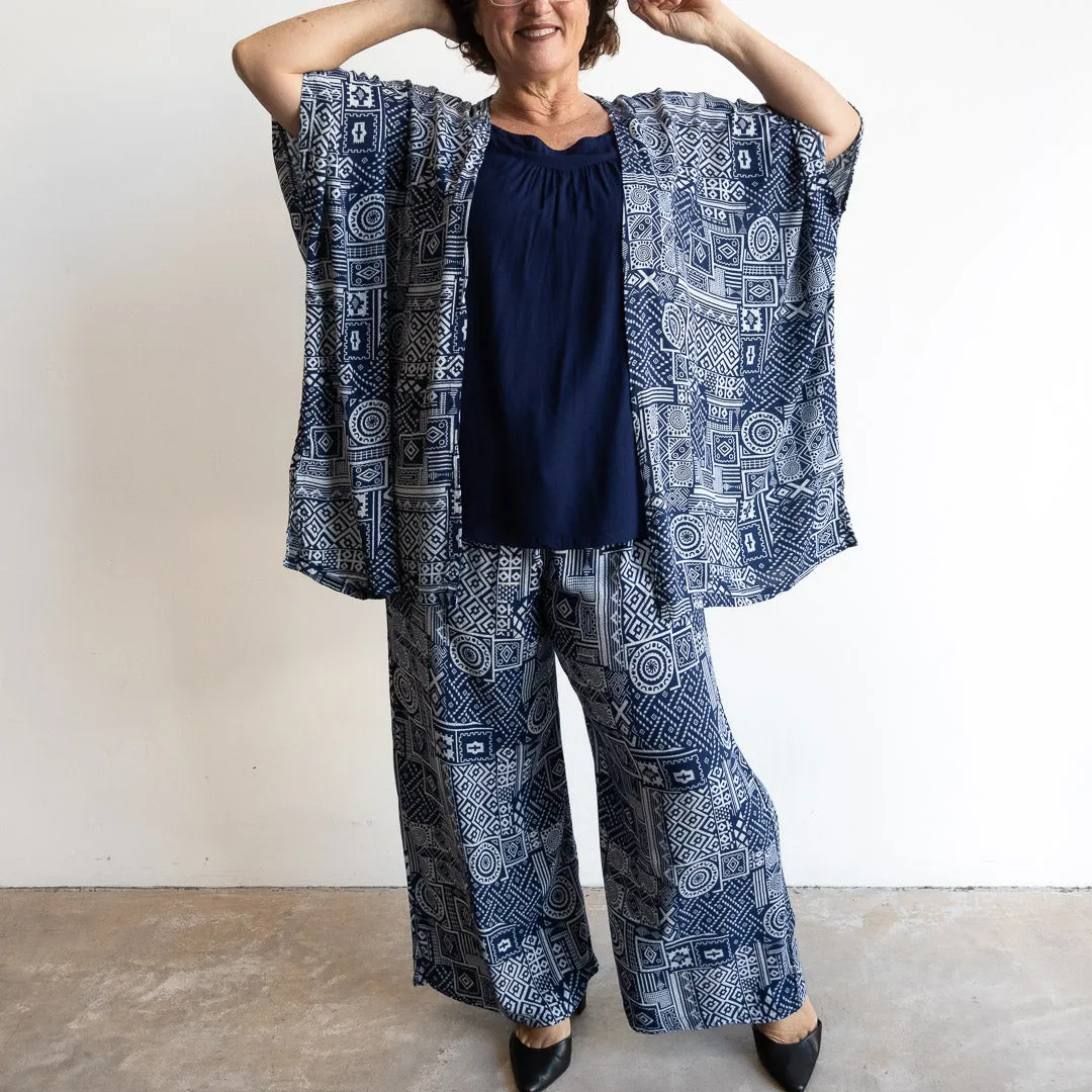 Zen Kimono Wrap - Geometric