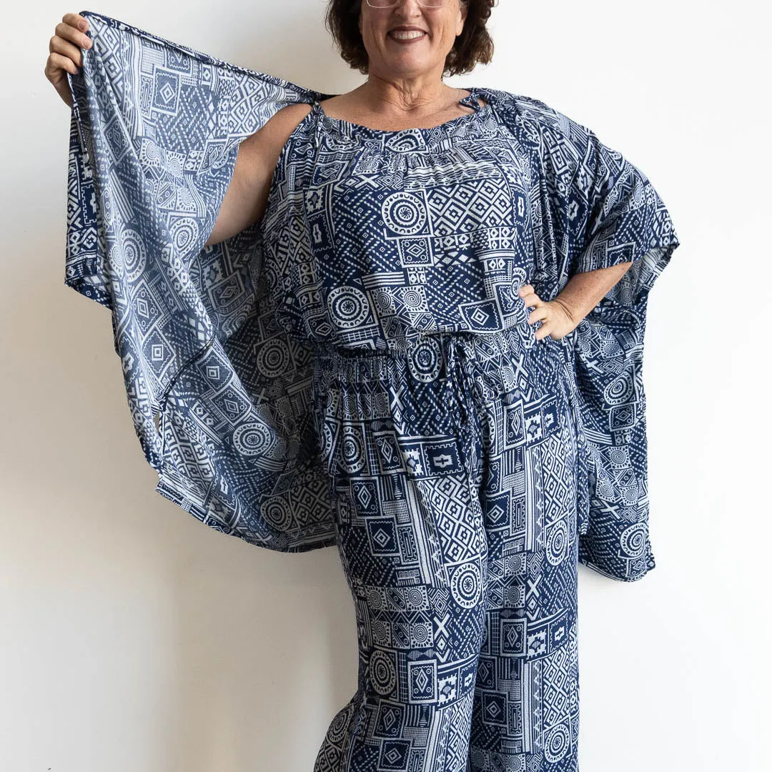 Zen Kimono Wrap - Geometric